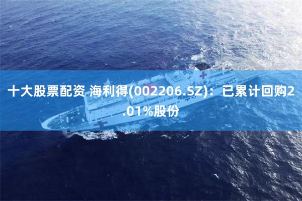 十大股票配资 海利得(002206.SZ)：已累计回购2.01%股份