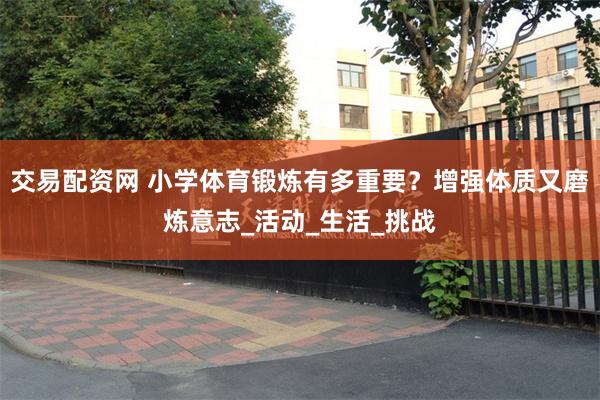 交易配资网 小学体育锻炼有多重要？增强体质又磨炼意志_活动_生活_挑战