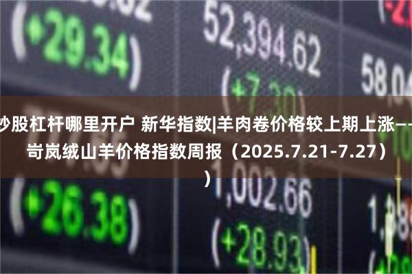 炒股杠杆哪里开户 新华指数|羊肉卷价格较上期上涨——岢岚绒山羊价格指数周报（2025.7.21-7.27）