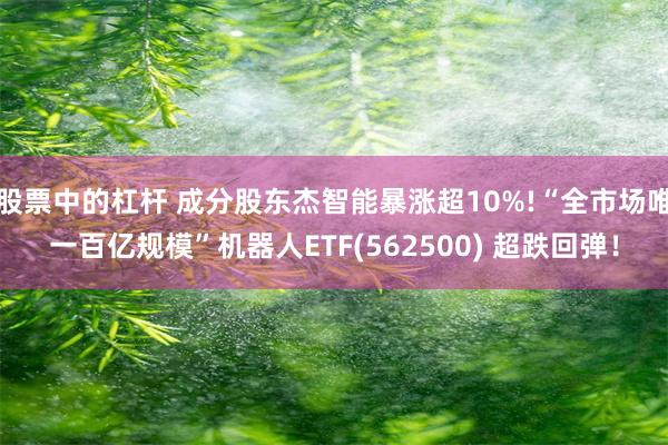 股票中的杠杆 成分股东杰智能暴涨超10%!“全市场唯一百亿规模”机器人ETF(562500) 超跌回弹！