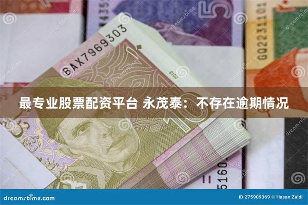 最专业股票配资平台 永茂泰：不存在逾期情况